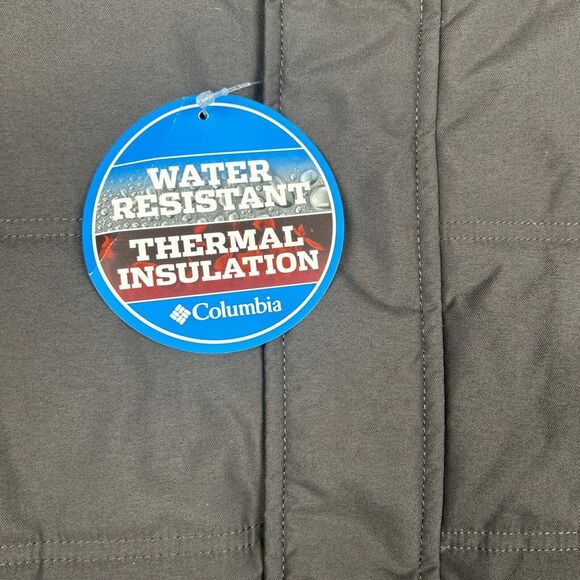 Columbia Vest Men XL Black Gray Puffer Jacket Water Resistant Thermal $120 MSRP - Picture 4 of 12